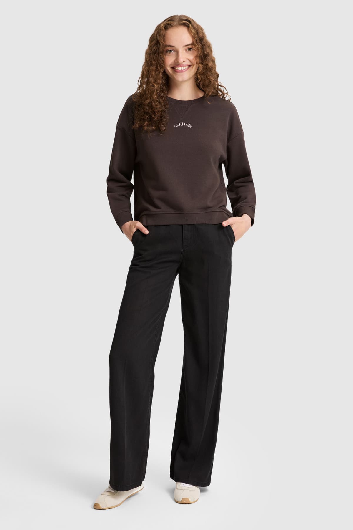 سوئیشرت زنانه U.S. Polo Assn. قهوهای تیره مدل 50328959-VR084 سوئیشرت زنانه U.S. Polo Assn. قهوهای تیره مدل 50328959-VR084