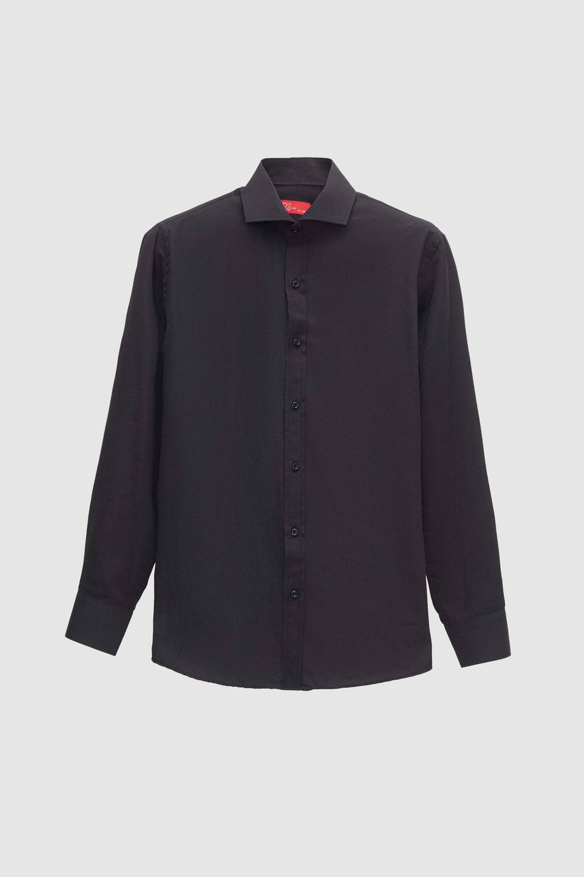 پیراهن مردانه D'S Damat Slim Fit مشکی کلاسیک یقه کراواتی آستین بلند کماتو پیراهن مردانه D'S Damat Slim Fit مشکی کلاسیک یقه کراواتی آستین بلند کماتو