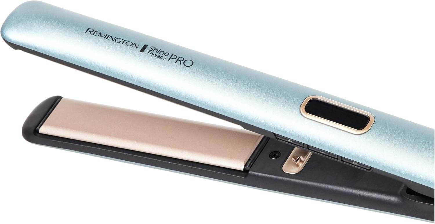 اتو مو Remington Shine Therapy Pro با صفحات سرامیکی حاوی روغن آرگان، فناوری Super Ion و حسگر تثبیت دما مدل S9300 اتو مو Remington Shine Therapy Pro با صفحات سرامیکی حاوی روغن آرگان، فناوری Super Ion و حسگر تثبیت دما مدل S9300