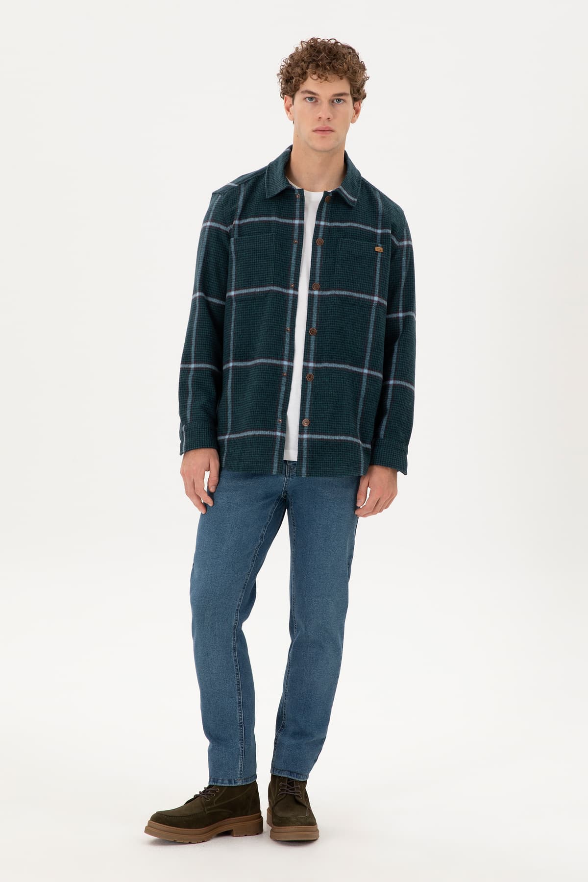 پیراهن مردانه U.S. Polo Assn. سبز تیره آستینبلند مدل 50291250-VR079 پیراهن مردانه U.S. Polo Assn. سبز تیره آستینبلند مدل 50291250-VR079