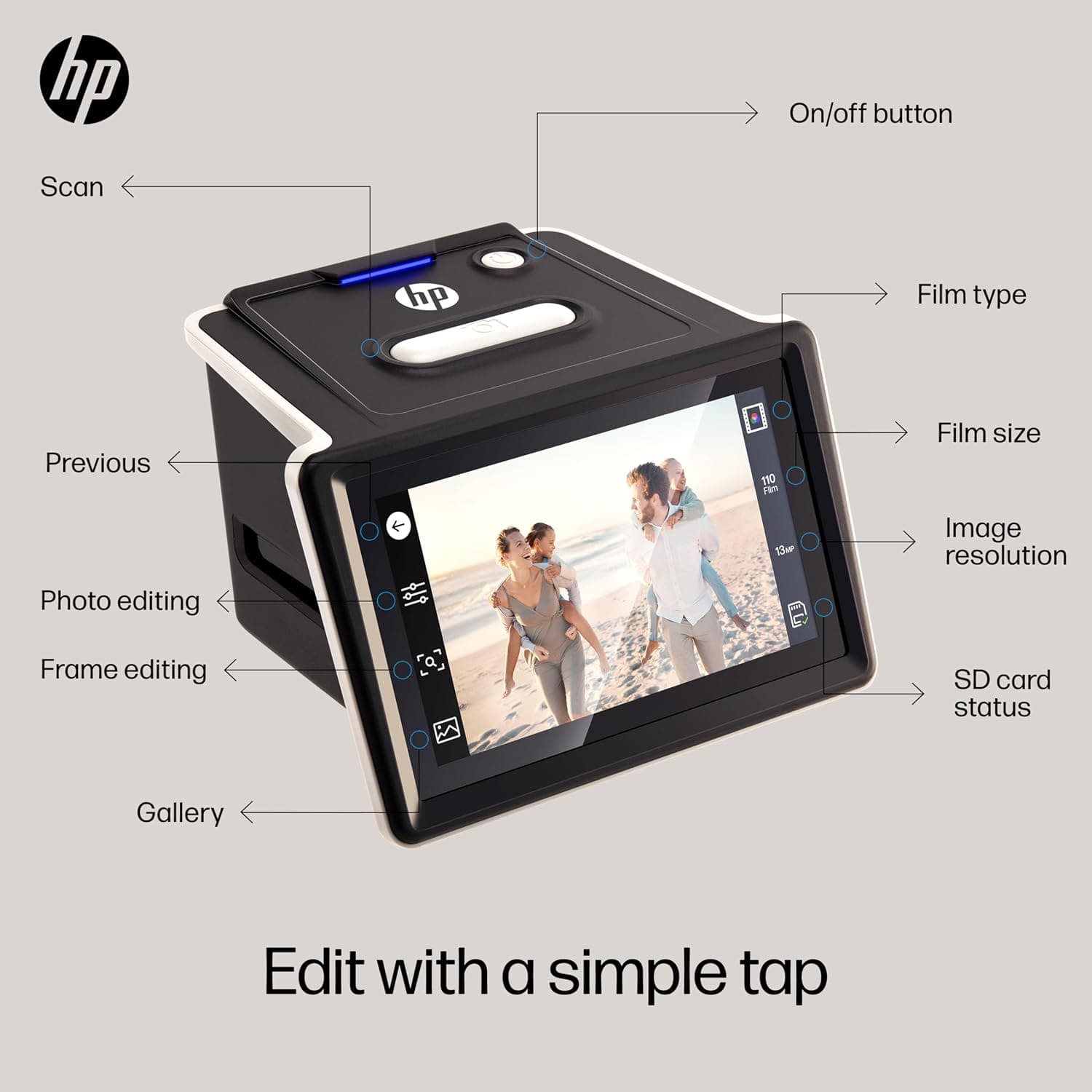 اسکنر فیلم و اسلاید HP با قابلیت اسکن نگاتیو و نمایش اسلاید مدل HPFS500 با اتصال USB-C اسکنر فیلم و اسلاید HP با قابلیت اسکن نگاتیو و نمایش اسلاید مدل HPFS500 با اتصال USB-C