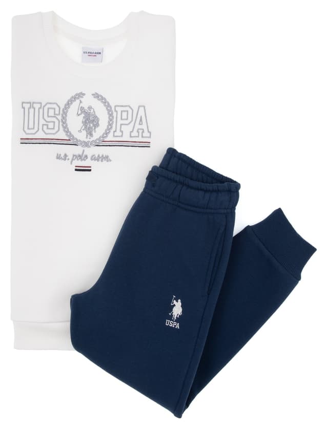 ست گرمکن پسرانه U.S. Polo Assn. سفید مدل 50318701-VR013 ست گرمکن پسرانه U.S. Polo Assn. سفید مدل 50318701-VR013
