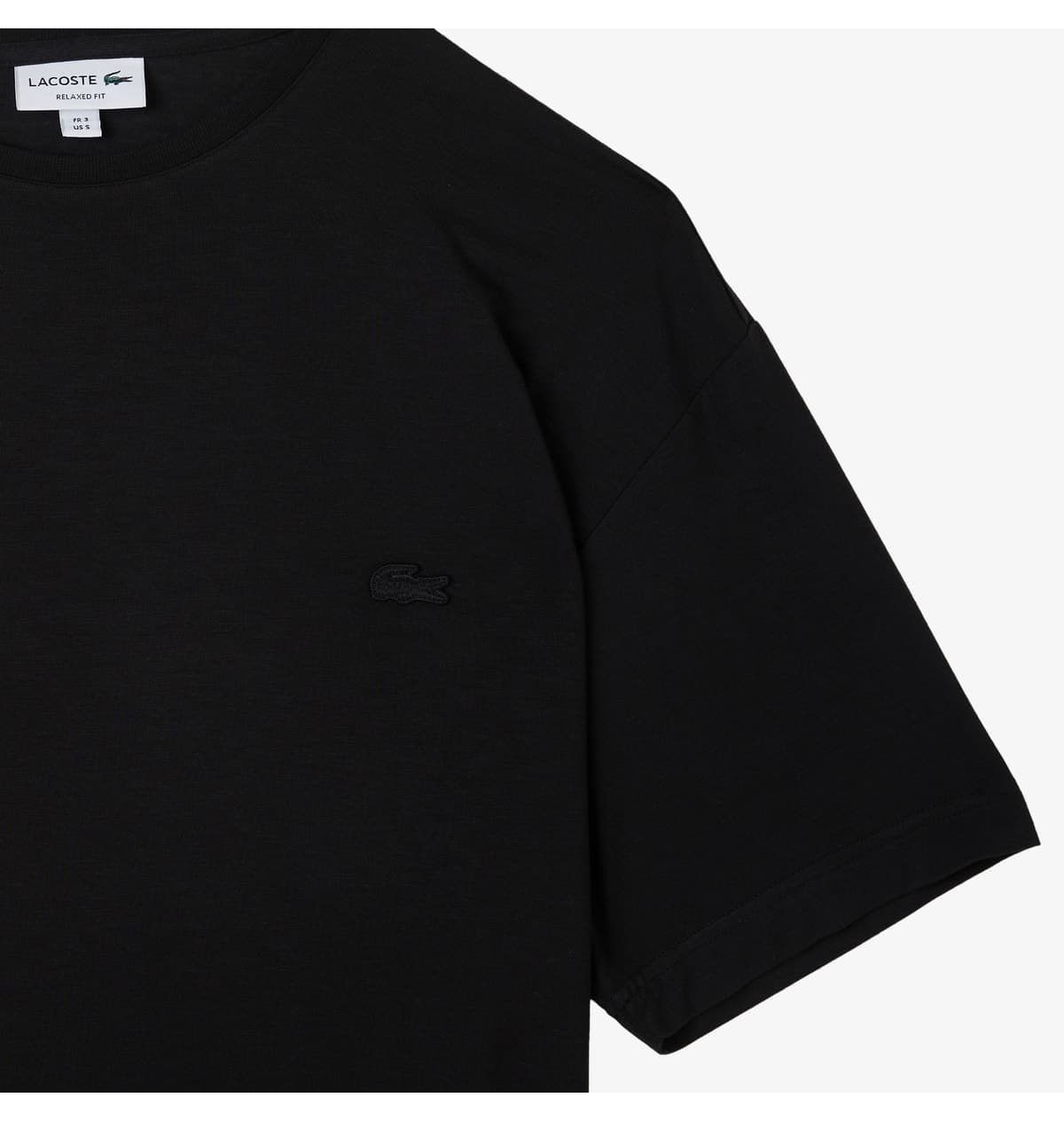 تیشرت مردانه Lacoste یقهگرد فیت آزاد مشکی تیشرت مردانه Lacoste یقهگرد فیت آزاد مشکی