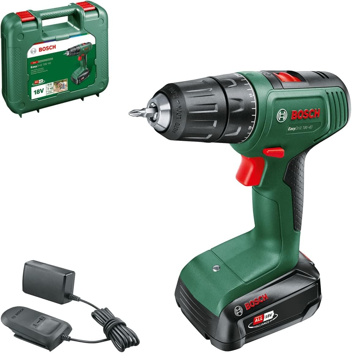 دریل پیچگوشتی شارژی Bosch مدل EasyDrill 18V-40 با باتری 2.0Ah دریل پیچگوشتی شارژی Bosch مدل EasyDrill 18V-40 با باتری 2.0Ah