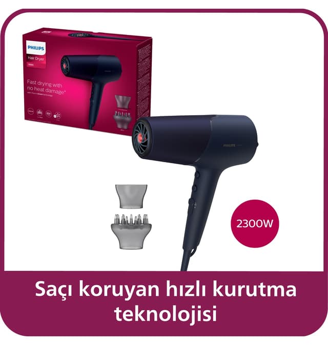 سشوار Philips سری 5000، 2300 وات، با فناوری ThermoShield و مراقبت یونی مدل BHD510/00 سشوار Philips سری 5000، 2300 وات، با فناوری ThermoShield و مراقبت یونی مدل BHD510/00