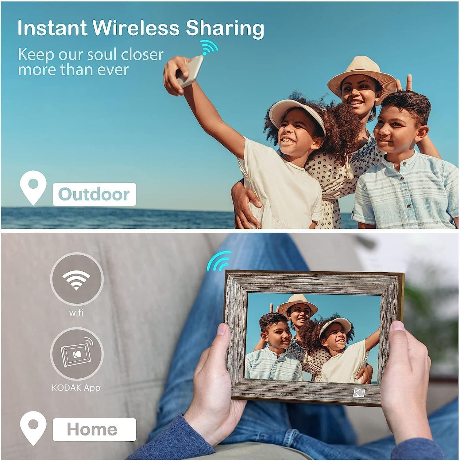 قاب عکس دیجیتال KODAK 10.1 اینچ WLAN لمسی 32 گیگابایتی مدل 1013 W قاب عکس دیجیتال KODAK 10.1 اینچ WLAN لمسی 32 گیگابایتی مدل 1013 W