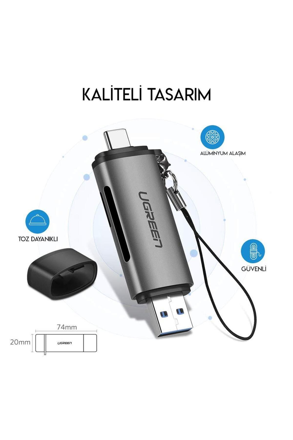 کارتخوان چندکاره Ugreen با Type-c و USB 3.0 کارتخوان چندکاره Ugreen با Type-c و USB 3.0