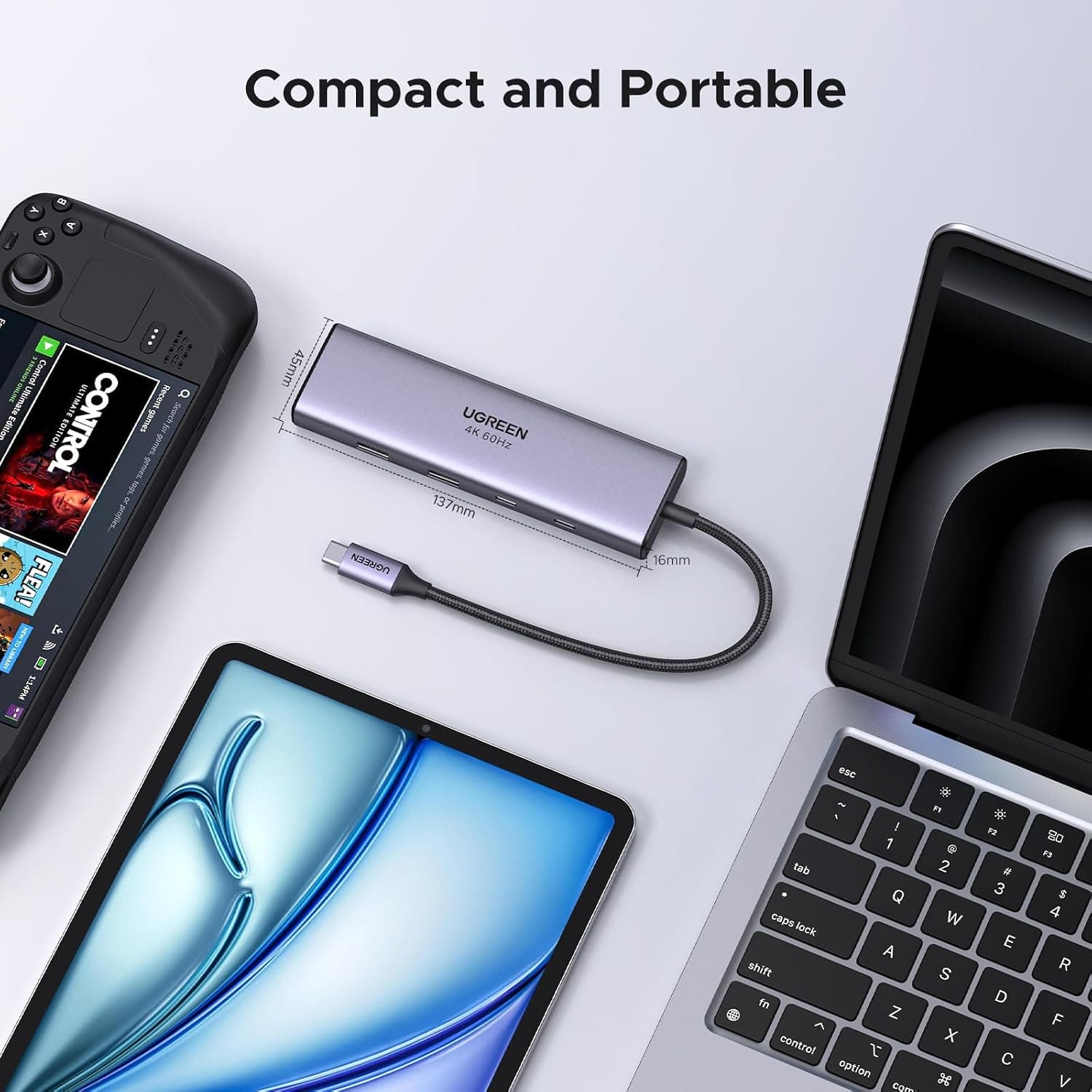 هاب USB UGREEN با پورتهای USB C و USB A، HDMI 4k 60Hz، PD 100W، Ethernet و شیار کارت SD/TF هاب USB UGREEN با پورتهای USB C و USB A، HDMI 4k 60Hz، PD 100W، Ethernet و شیار کارت SD/TF