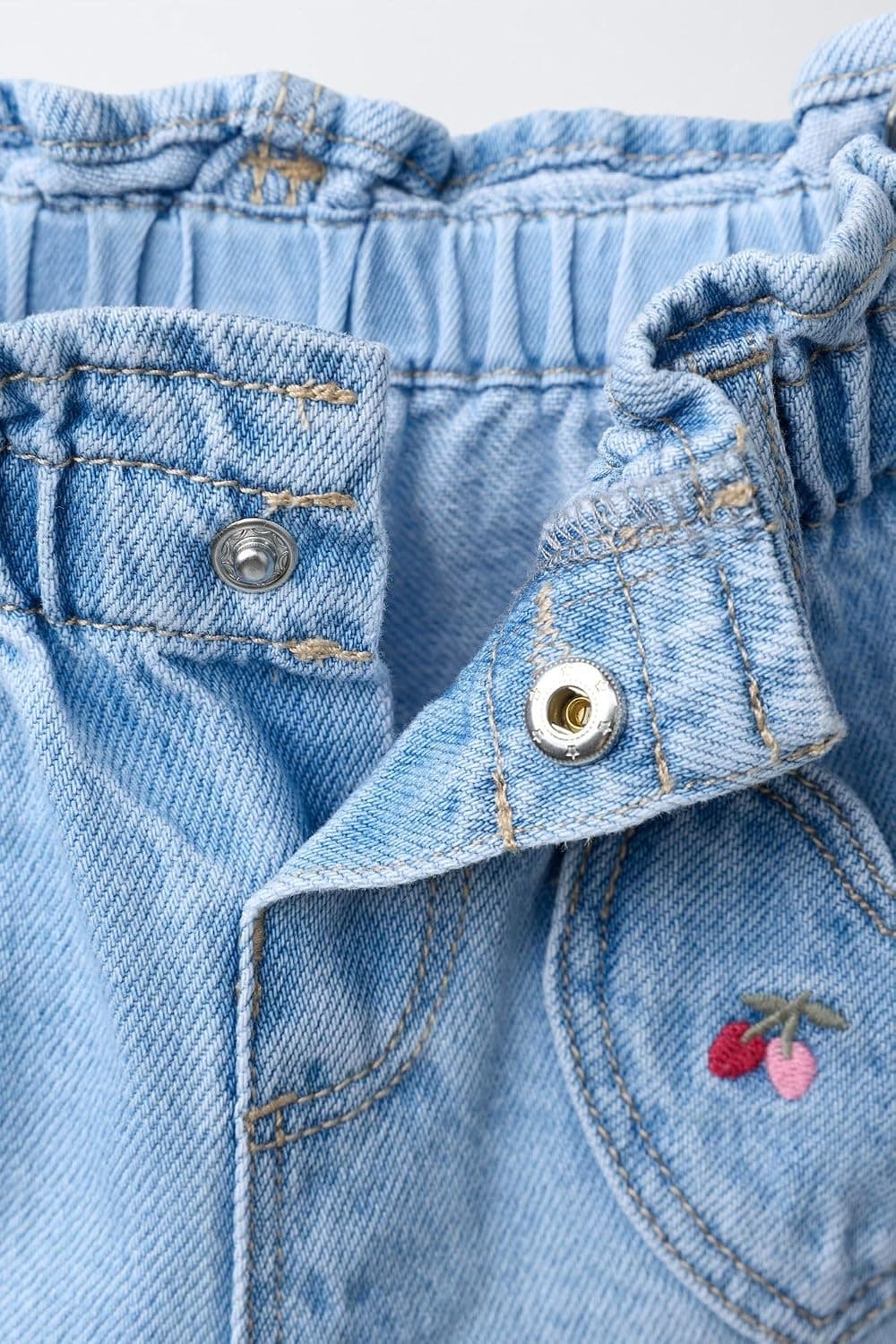 برمودا دنیم زنانه Zara گلدوزیشده طرح گیلاس پیپربگ آبی مدل Kd-a B/f برمودا دنیم زنانه Zara گلدوزیشده طرح گیلاس پیپربگ آبی مدل Kd-a B/f