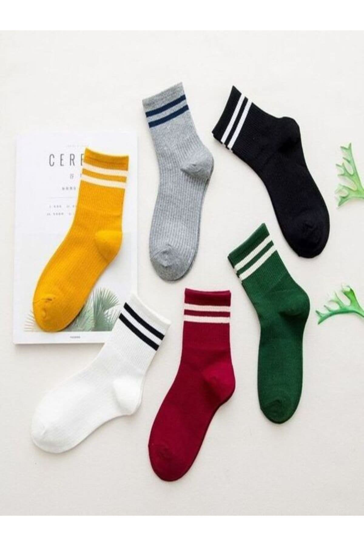 جوراب تنیس یونیسکس Sky Socks ست 6 تایی اقتصادی رنگی طرحدار حلقهای جوراب تنیس یونیسکس Sky Socks ست 6 تایی اقتصادی رنگی طرحدار حلقهای