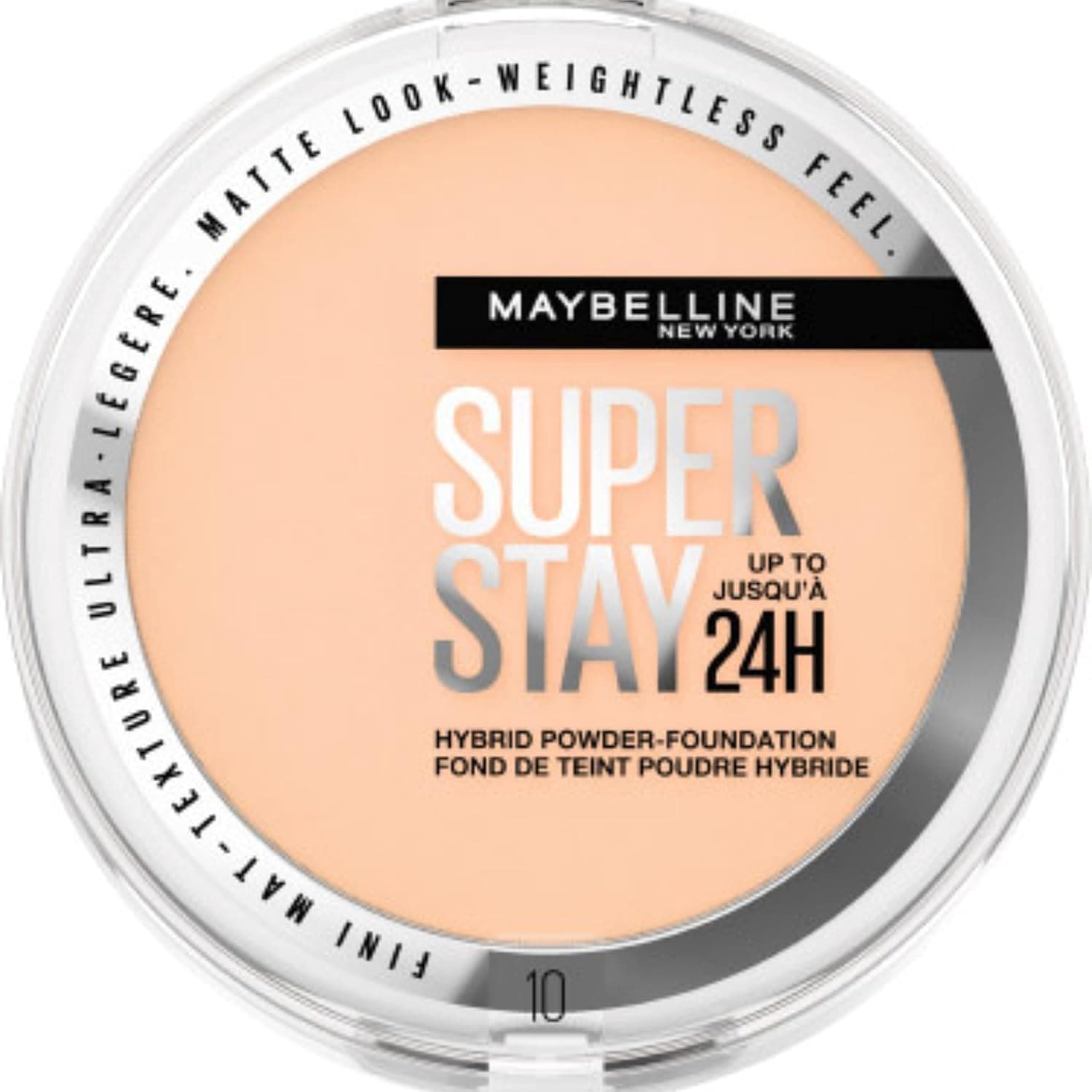 کرم پودر پودری MAYBELLINE با پوشش متوسط تا زیاد، ضدآب و ضدتعریق مدل SuperStay 24H Hybrid Powder Foundation رنگ 10 کرم پودر پودری MAYBELLINE با پوشش متوسط تا زیاد، ضدآب و ضدتعریق مدل SuperStay 24H Hybrid Powder Foundation رنگ 10