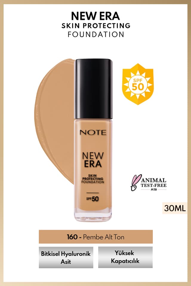 فاندیشن Note Cosmetics مدل New Era شماره 160 بادامی گرم فاندیشن Note Cosmetics مدل New Era شماره 160 بادامی گرم