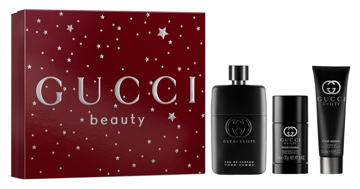 ست عطر مردانه Gucci Guilty Pour Homme ادو پرفیوم 90 Ml بههمراه ژل شستوشو 50 Ml و استیک دئودورانت 75 Ml ست عطر مردانه Gucci Guilty Pour Homme ادو پرفیوم 90 Ml بههمراه ژل شستوشو 50 Ml و استیک دئودورانت 75 Ml