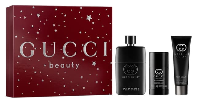 ست عطر مردانه Gucci Guilty Pour Homme ادو پرفیوم 90 Ml بههمراه ژل شستوشو 50 Ml و استیک دئودورانت 75 Ml ست عطر مردانه Gucci Guilty Pour Homme ادو پرفیوم 90 Ml بههمراه ژل شستوشو 50 Ml و استیک دئودورانت 75 Ml
