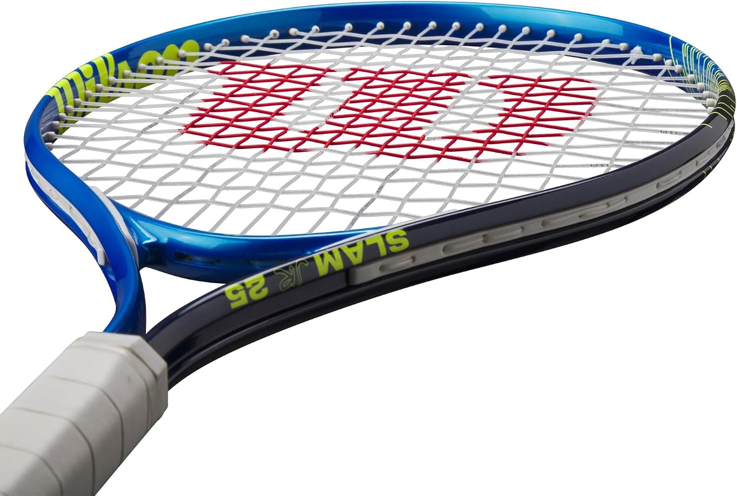 راکت تنیس پسرانه نوجوان Wilson آبی و سبز زهکشیشده 225g مدل Slam Junior 25 L راکت تنیس پسرانه نوجوان Wilson آبی و سبز زهکشیشده 225g مدل Slam Junior 25 L