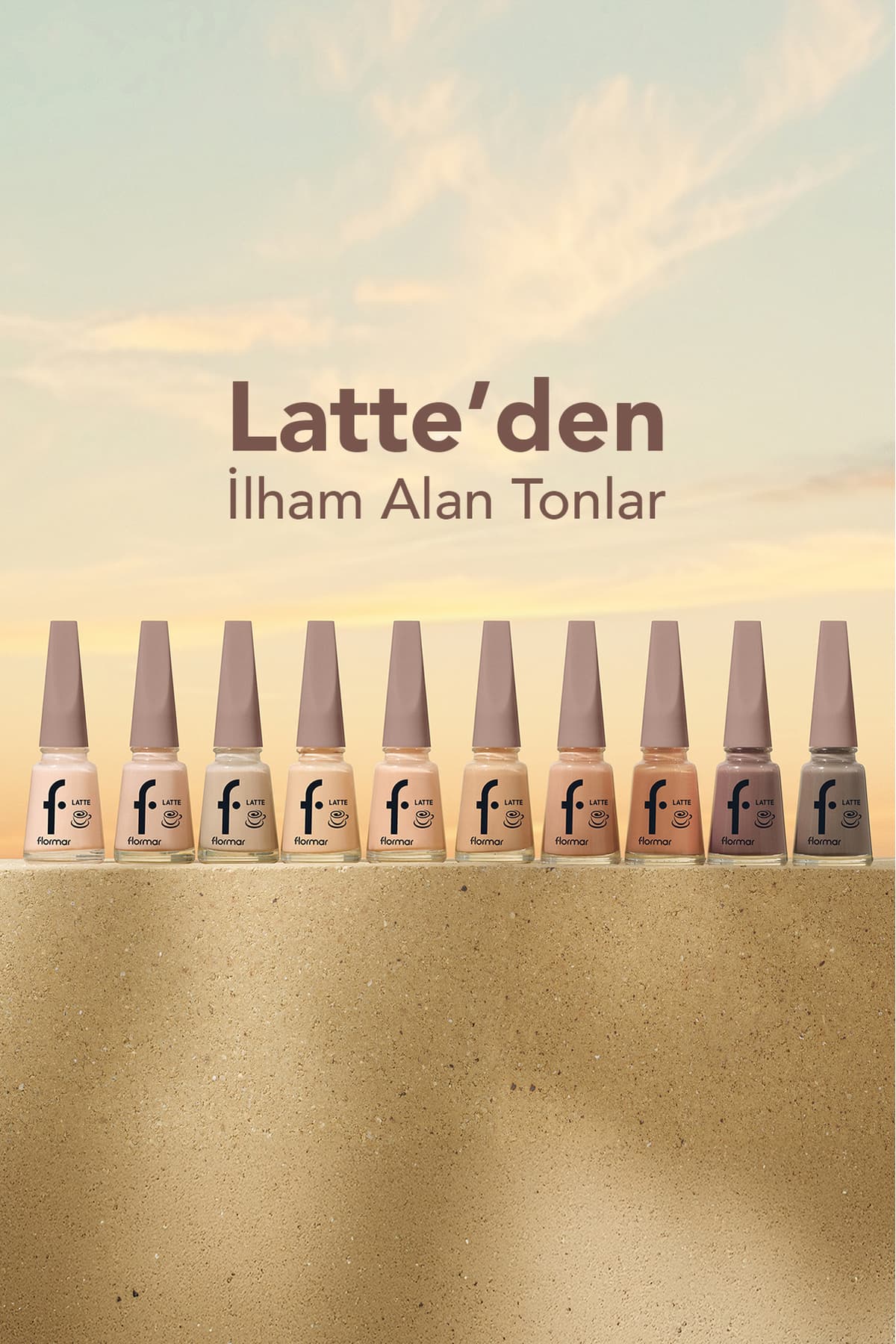 لاک ناخن Flormar Latte قهوهای با رنگدانه بالا و پایان براق لاک ناخن Flormar Latte قهوهای با رنگدانه بالا و پایان براق