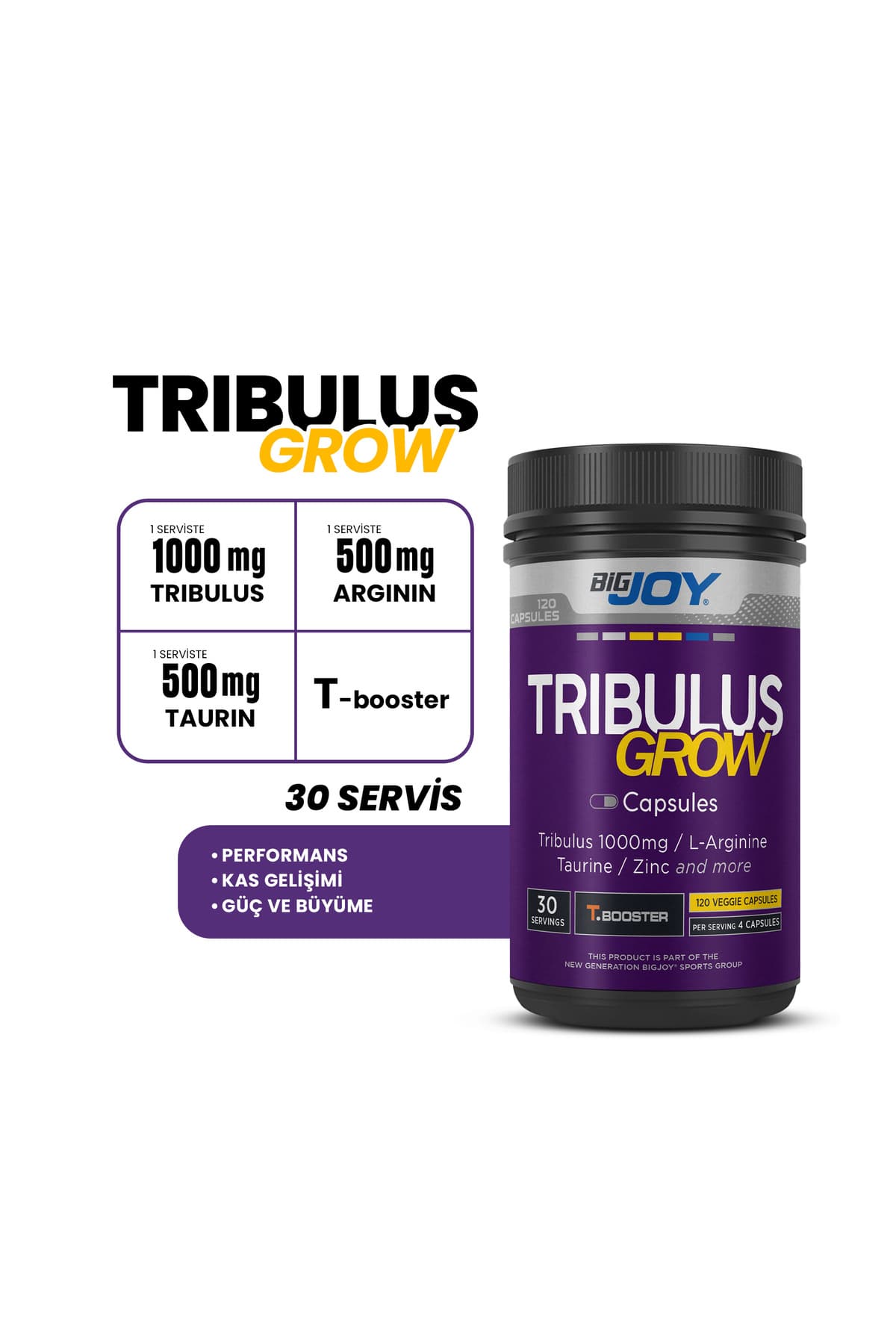 قرص مکمل Tribulus Bigjoy مدل GROW 120 قرص مکمل Tribulus Bigjoy مدل GROW 120