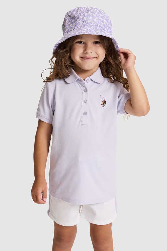 تیشرت دخترانه بیسیک یقه polo رنگ لیلا U.S. Polo Assn. مدل 50325592-VR034 تیشرت دخترانه بیسیک یقه polo رنگ لیلا U.S. Polo Assn. مدل 50325592-VR034