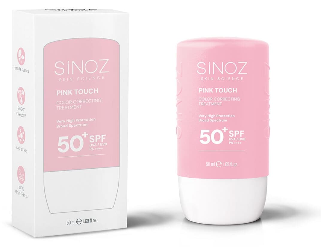 کرم ضد آفتاب صورت Sinoz Pink Touch یکنواختکننده تن پوست SPF50+ PA++++ 50ml کرم ضد آفتاب صورت Sinoz Pink Touch یکنواختکننده تن پوست SPF50+ PA++++ 50ml
