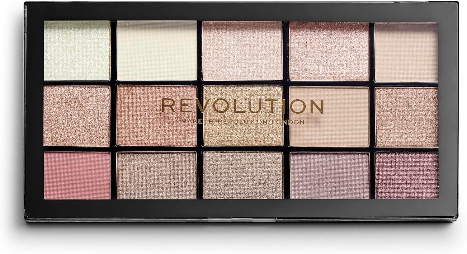 پالت سایه چشم Revolution Beauty London مدل Reloaded ۱۵ رنگ مات و شیمری 16.5g پالت سایه چشم Revolution Beauty London مدل Reloaded ۱۵ رنگ مات و شیمری 16.5g