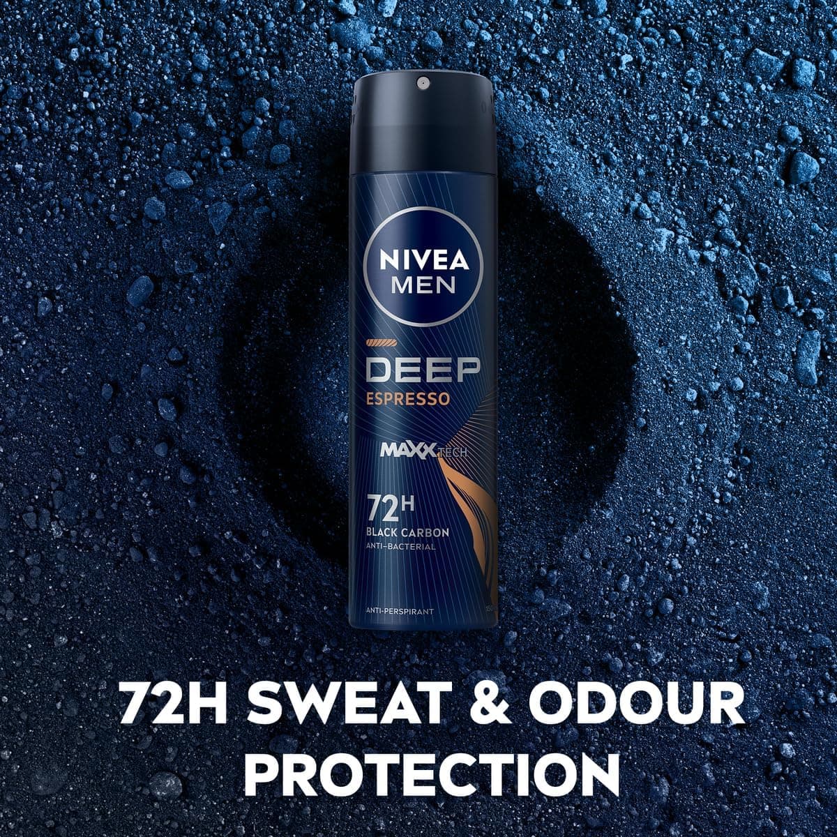 اسپری ضدتعریق مردانه NIVEA با محافظت 72h، DEEP Black Carbon آنتیباکتریال با رایحه اسپرسو 2x150ml اسپری ضدتعریق مردانه NIVEA با محافظت 72h، DEEP Black Carbon آنتیباکتریال با رایحه اسپرسو 2x150ml