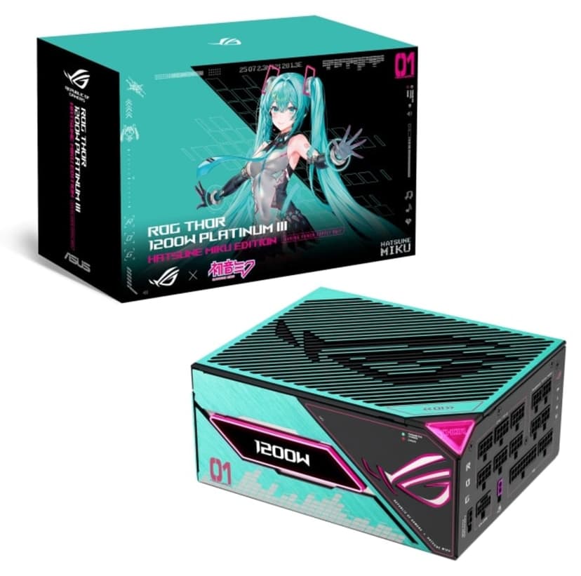 منبع تغذیه ASUS 1200W پلاتینیوم III مدل ROG-THOR-1200P3-MIKU منبع تغذیه ASUS 1200W پلاتینیوم III مدل ROG-THOR-1200P3-MIKU