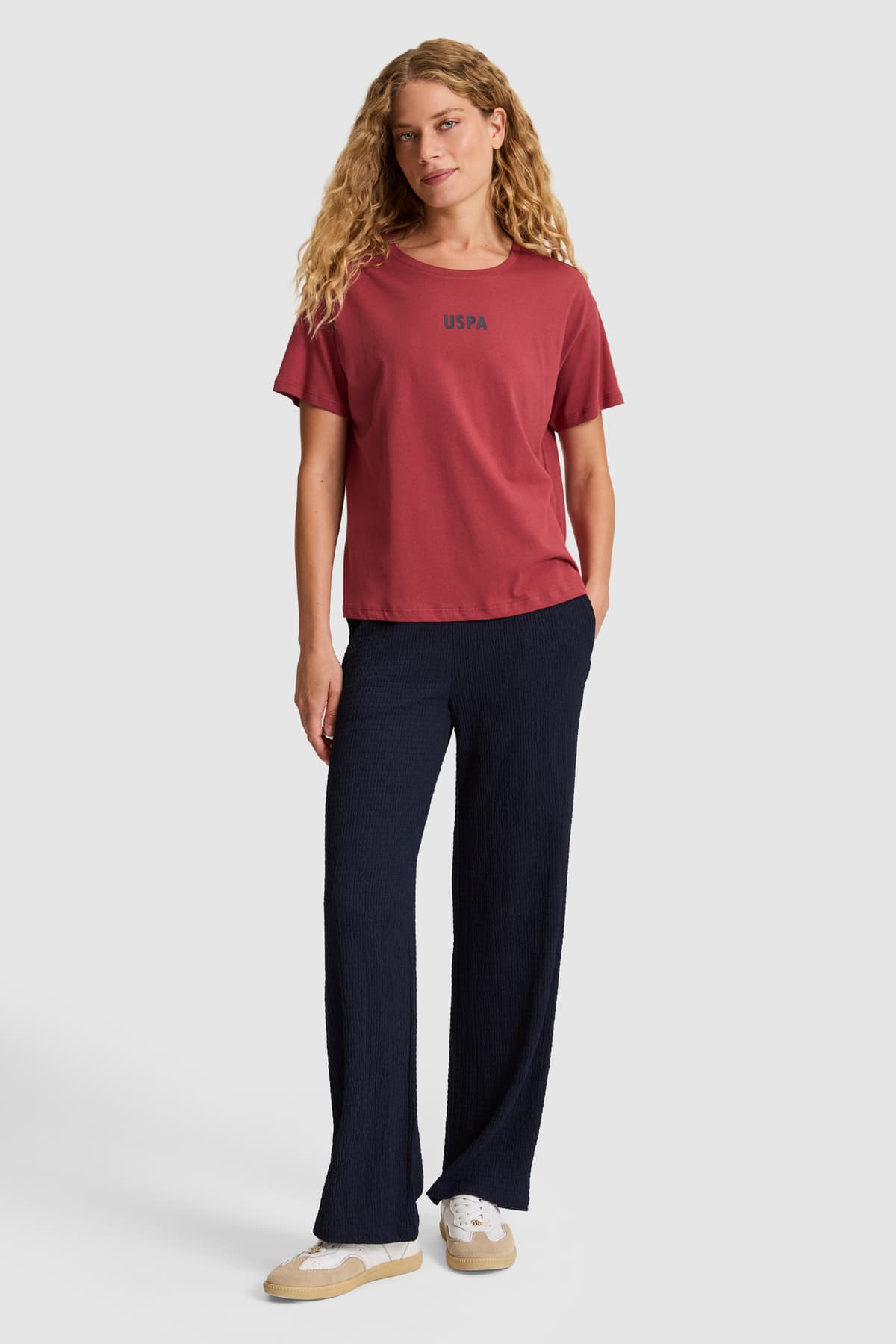 تیشرت زنانه یقه گرد زرشکی U.S. Polo Assn. مدل 50323530-VR223 تیشرت زنانه یقه گرد زرشکی U.S. Polo Assn. مدل 50323530-VR223