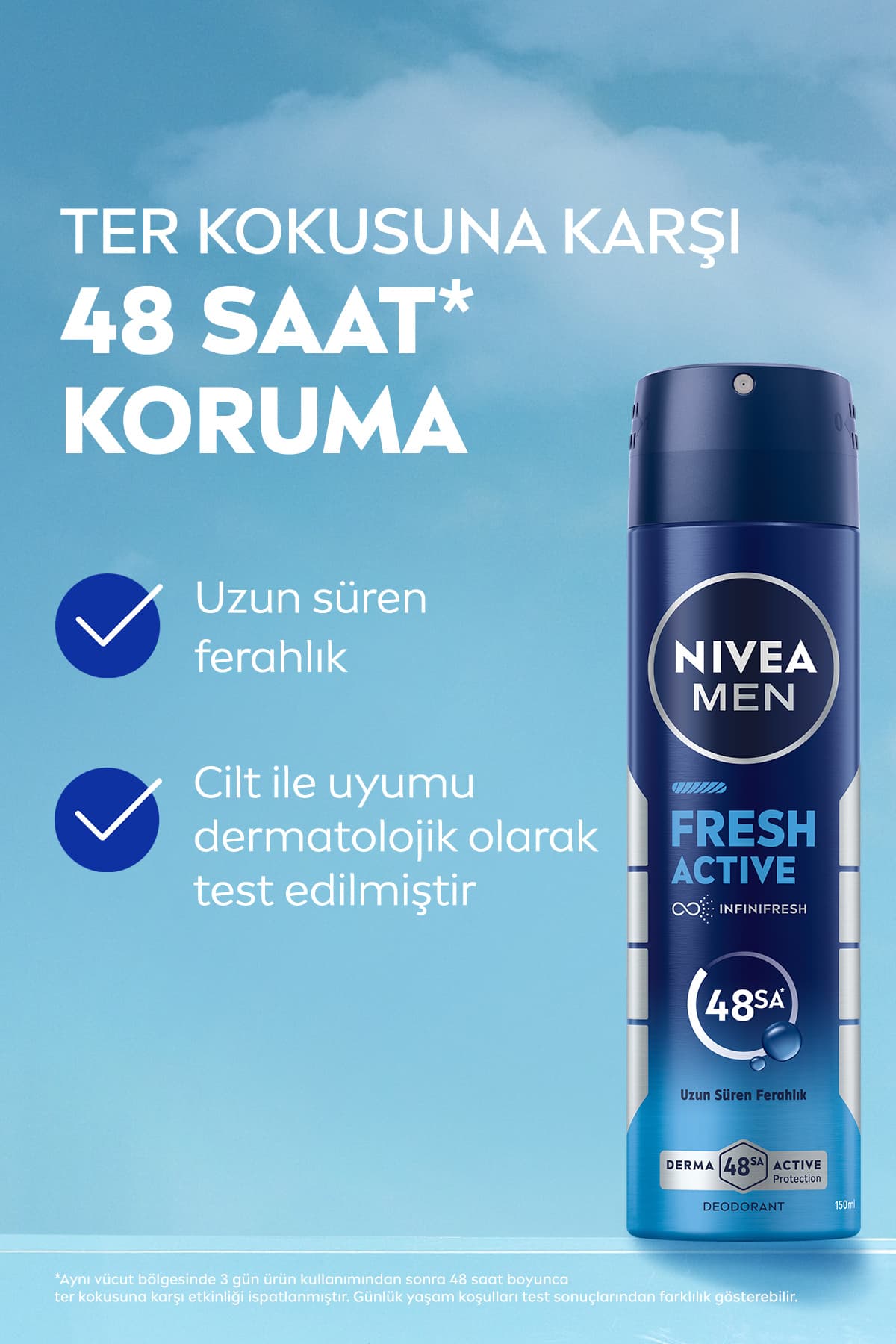 اسپری دئودورانت مردانه NIVEA Fresh Active مدل 150ml اسپری دئودورانت مردانه NIVEA Fresh Active مدل 150ml