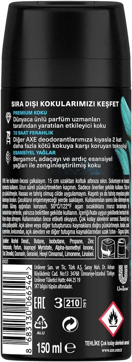 اسپری دئودورانت مردانه AXE Aqua Bergamot 150 ml اسپری دئودورانت مردانه AXE Aqua Bergamot 150 ml