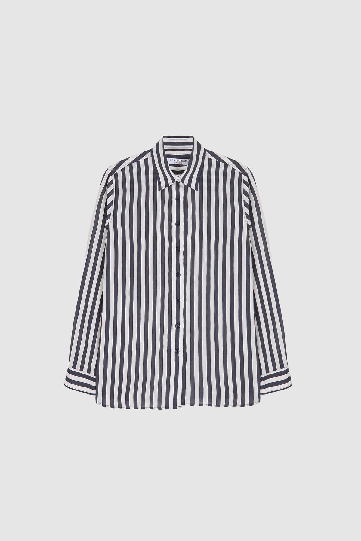 پیراهن زنانه U.S. Polo Assn. آستین بلند راهراه سرمهای مدل 50324736-VR033 پیراهن زنانه U.S. Polo Assn. آستین بلند راهراه سرمهای مدل 50324736-VR033