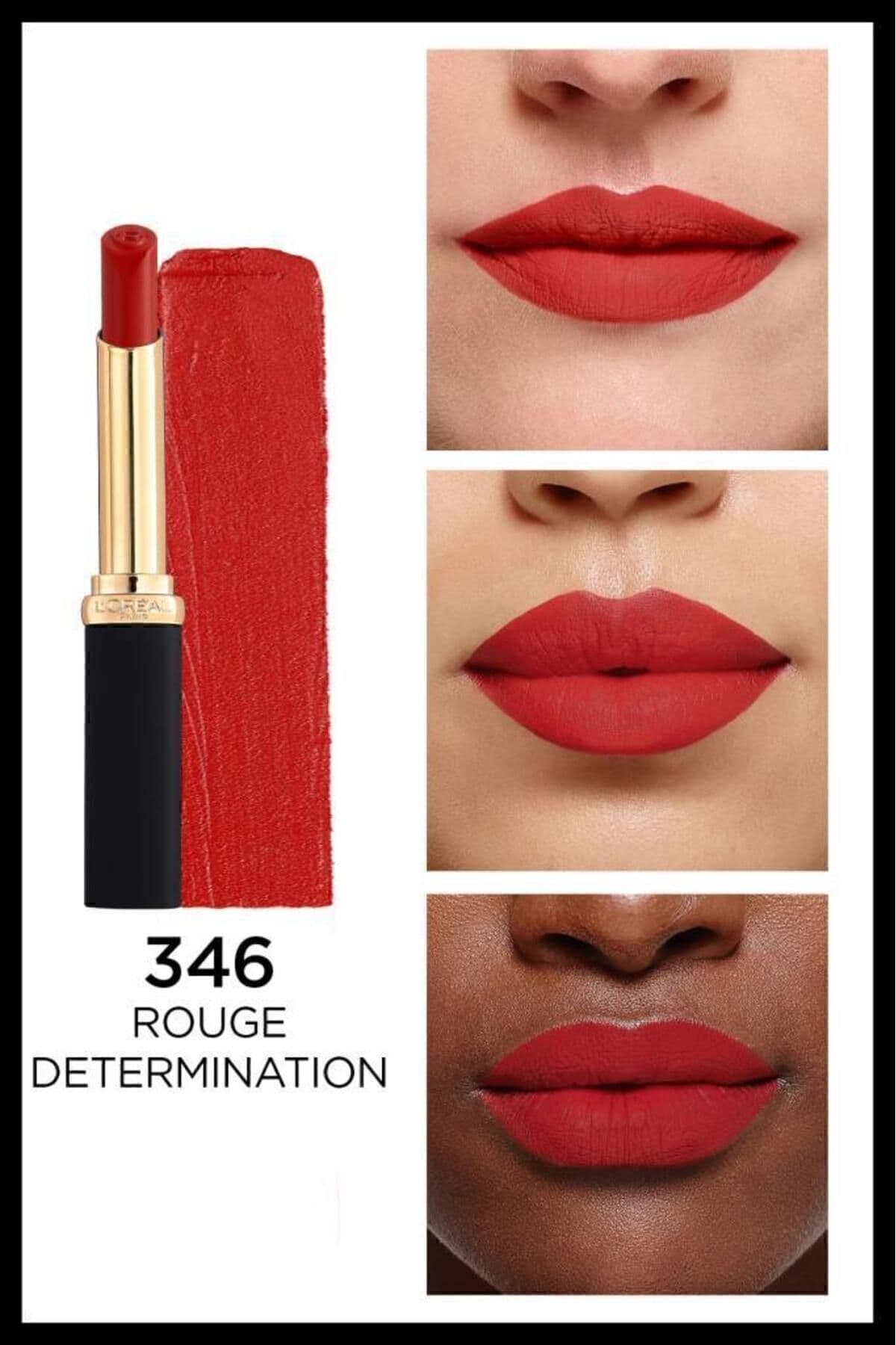 رژ لب L'Oreal Paris مات Color Riche Intense Volume مدل 346 Rouge Determination رژ لب L'Oreal Paris مات Color Riche Intense Volume مدل 346 Rouge Determination