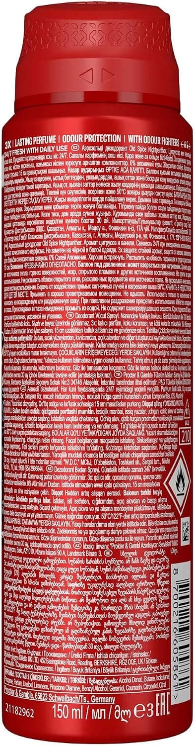 دئودورانت اسپری بدن مردانه Old Spice Night Panther 150 ml دئودورانت اسپری بدن مردانه Old Spice Night Panther 150 ml