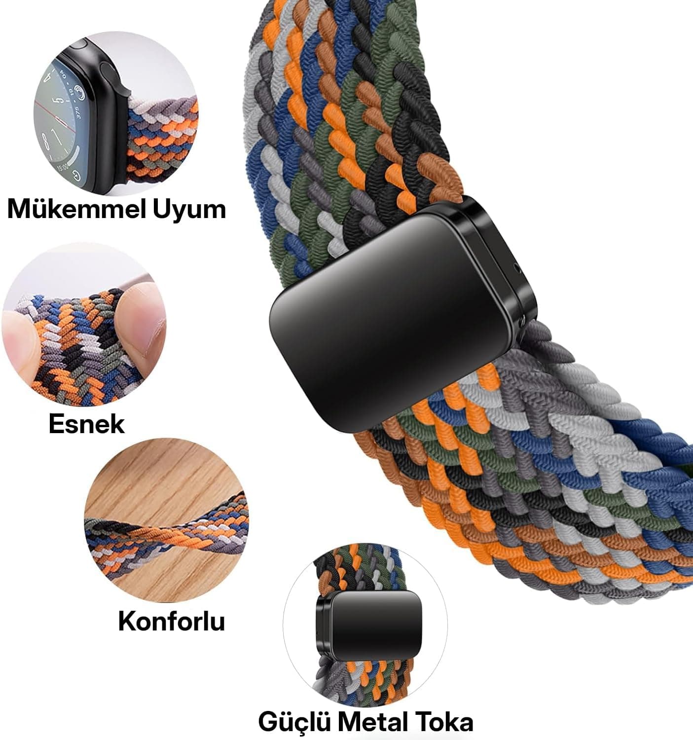 بند سازگار با Apple Watch minesk بافتنی انعطافپذیر با سگک مغناطیسی فلزی بند سازگار با Apple Watch minesk بافتنی انعطافپذیر با سگک مغناطیسی فلزی