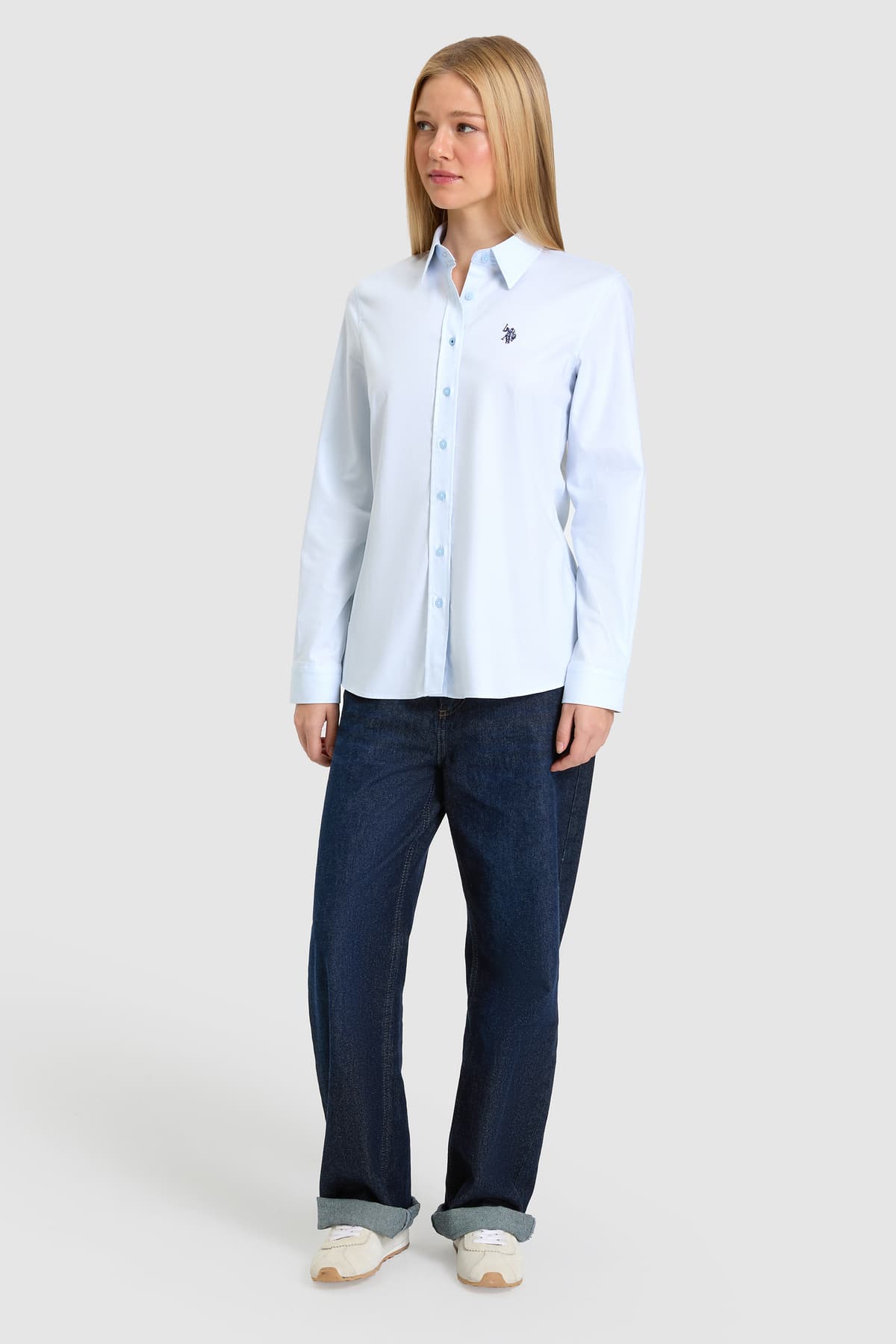 پیراهن زنانه U.S. Polo Assn. آبی روشن آستین بلند Basic مدل 50325479-VR003 پیراهن زنانه U.S. Polo Assn. آبی روشن آستین بلند Basic مدل 50325479-VR003