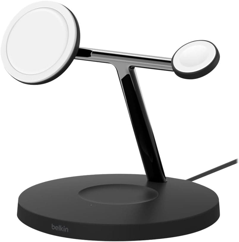 پایه شارژ بیسیم Belkin 3-in-1 با Qi2 (15W) همراه آداپتور مشکی مدل BoostCharge Pro پایه شارژ بیسیم Belkin 3-in-1 با Qi2 (15W) همراه آداپتور مشکی مدل BoostCharge Pro