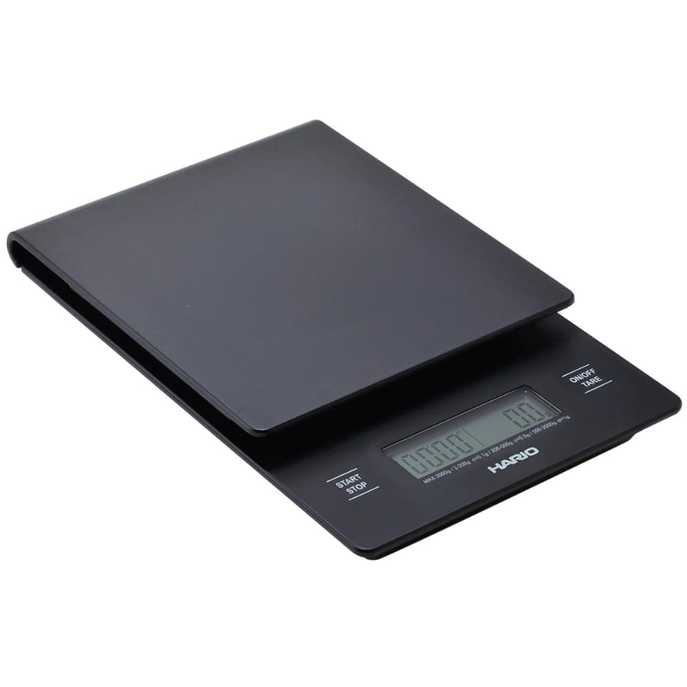 ترازو دیجیتال قهوه HARIO با تایمر مدل V60 مشکی ترازو دیجیتال قهوه HARIO با تایمر مدل V60 مشکی