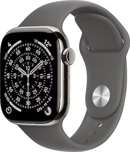 ساعت هوشمند Apple Watch Series 11 GPS + Cellular با قاب تیتانیومی اردوازی 42 mm و بند ورزشی مشکی S/M ساعت هوشمند Apple Watch Series 11 GPS + Cellular با قاب تیتانیومی اردوازی 42 mm و بند ورزشی مشکی S/M