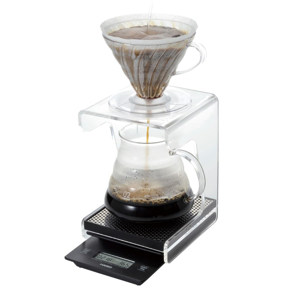 ترازو دیجیتال قهوه HARIO با تایمر مدل V60 مشکی ترازو دیجیتال قهوه HARIO با تایمر مدل V60 مشکی