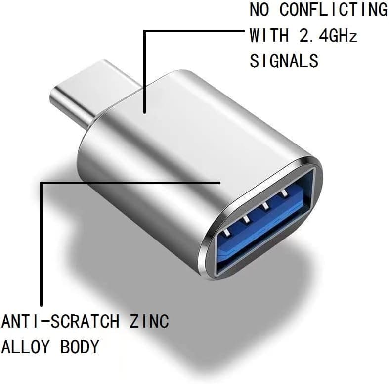مبدل USB C به USB برند Disenkelubo، بسته 2 عددی، نقرهای مبدل USB C به USB برند Disenkelubo، بسته 2 عددی، نقرهای