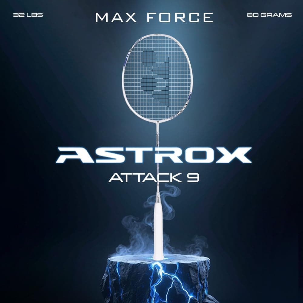راکت بدمینتون YONEX خاکستری گانمتال مدل Astrox Attack 9 G4 4U ساخت هند راکت بدمینتون YONEX خاکستری گانمتال مدل Astrox Attack 9 G4 4U ساخت هند