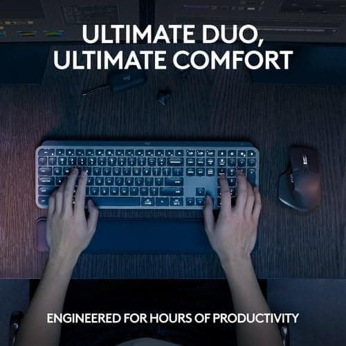 ست کیبورد و ماوس Logitech مدل MX Keys S Combo بیسیم با استراحتگاه کف دست، نورپردازی قابل تنظیم، Bluetooth و USB C، رنگ گرافیتی، چیدمان ARA ست کیبورد و ماوس Logitech مدل MX Keys S Combo بیسیم با استراحتگاه کف دست، نورپردازی قابل تنظیم، Bluetooth و USB C، رنگ گرافیتی، چیدمان ARA