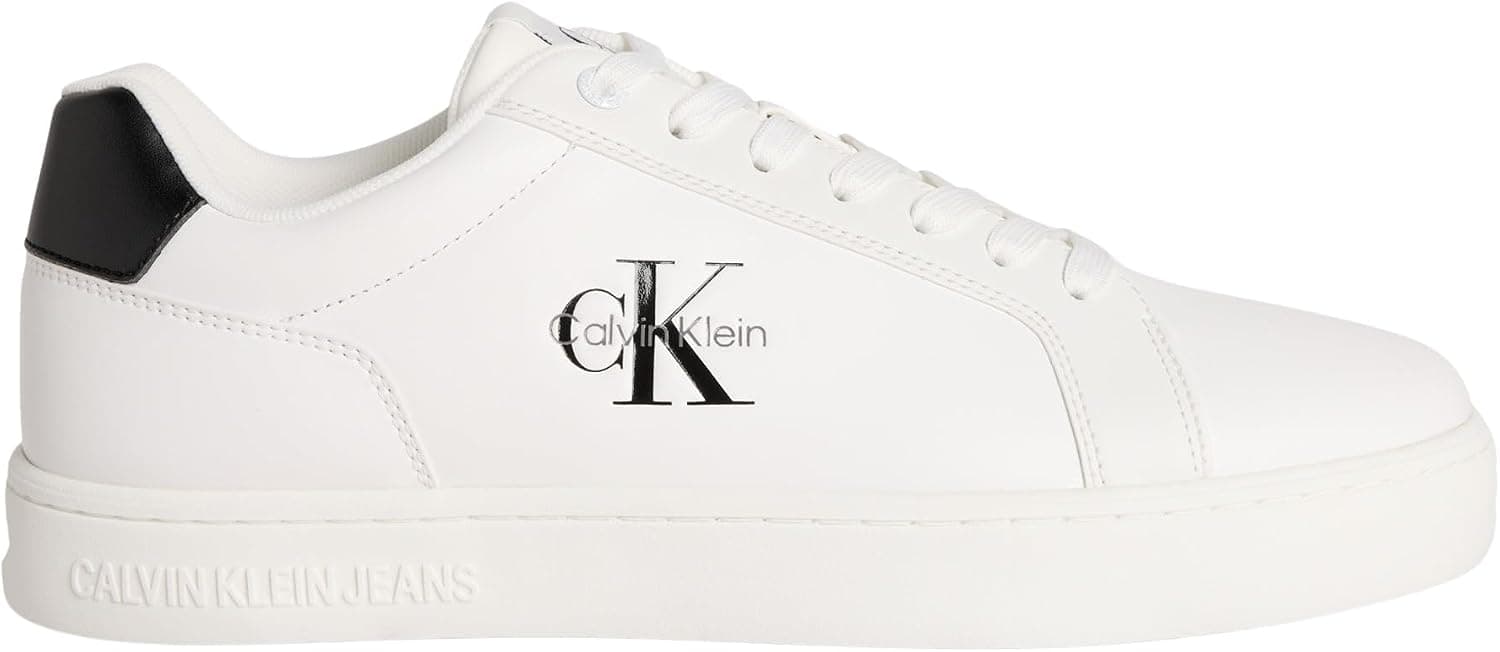 کفش کتانی Calvin Klein چرمی بندی با زیره تخت و طرح CK مدل CLASSIC CUPSOLE MONO LTH کفش کتانی Calvin Klein چرمی بندی با زیره تخت و طرح CK مدل CLASSIC CUPSOLE MONO LTH