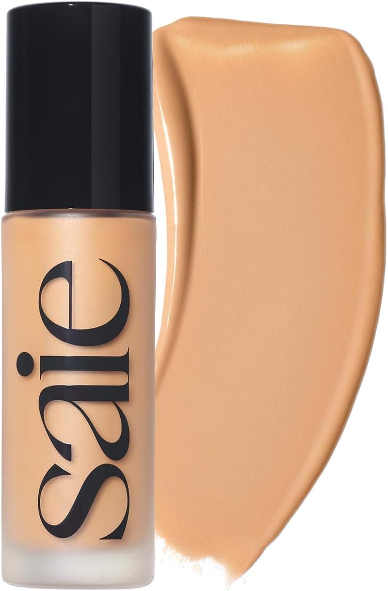 کرم پودر مایع Saie مدل Glowy Super Skin Tint با پوشش متوسط و هیالورونیک اسید شماره 14 حجم 1.01 oz کرم پودر مایع Saie مدل Glowy Super Skin Tint با پوشش متوسط و هیالورونیک اسید شماره 14 حجم 1.01 oz