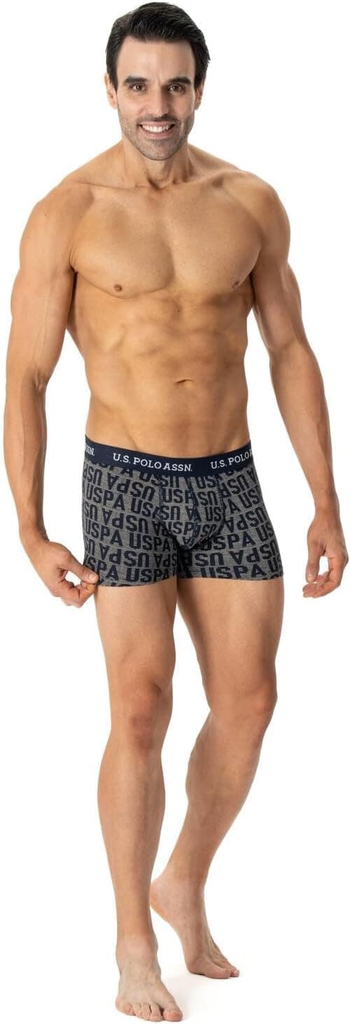 بوکسر مردانه U.S. POLO ASSN. بسته 3 تایی ایندیگو-سرمهای طرحدار بوکسر مردانه U.S. POLO ASSN. بسته 3 تایی ایندیگو-سرمهای طرحدار