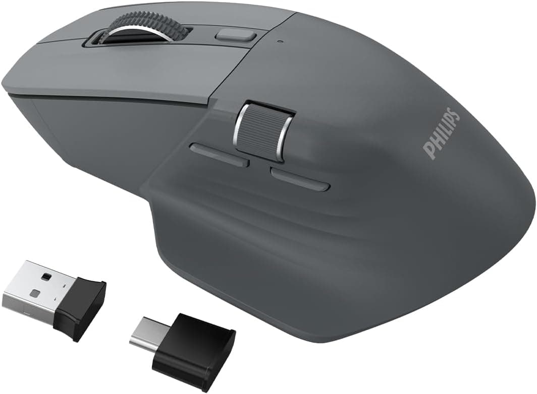 ماوس PHILIPS بلوتوثی بیسیم دوحالته اپتیکال 7 دکمهای 4000DPI خاکستری مدل SPK7858 ماوس PHILIPS بلوتوثی بیسیم دوحالته اپتیکال 7 دکمهای 4000DPI خاکستری مدل SPK7858