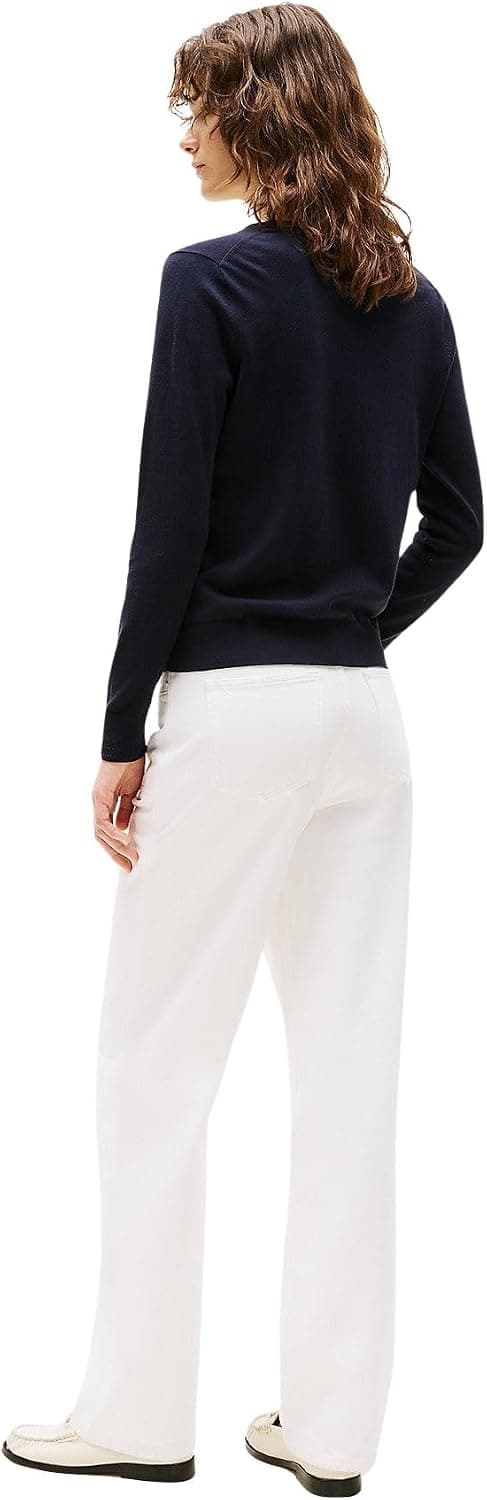 پلیور زنانه Tommy Hilfiger یقه V مدل CO JERSEY STITCH پلیور زنانه Tommy Hilfiger یقه V مدل CO JERSEY STITCH