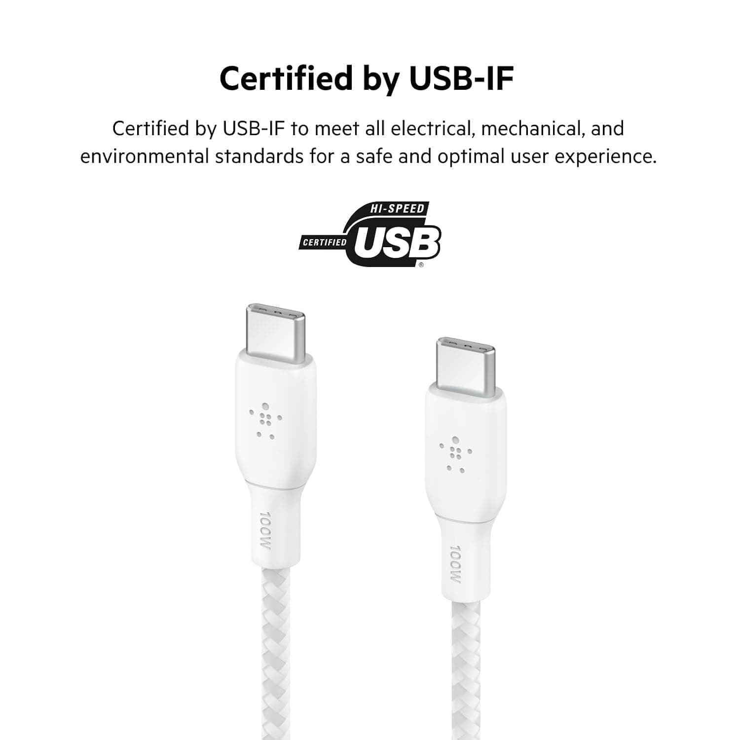 کابل USB Type C به C Belkin 100W، بافته نایلونی، 2 متری، سفید کابل USB Type C به C Belkin 100W، بافته نایلونی، 2 متری، سفید