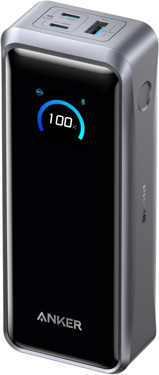 پاوربانک Anker Prime با ظرفیت 26,250mAh و شارژ سریع 300W پاوربانک Anker Prime با ظرفیت 26,250mAh و شارژ سریع 300W