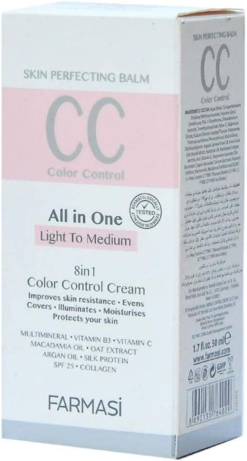 کرم CC Farmasi 50 ml رنگ از روشن تا متوسط شماره 02 کرم CC Farmasi 50 ml رنگ از روشن تا متوسط شماره 02