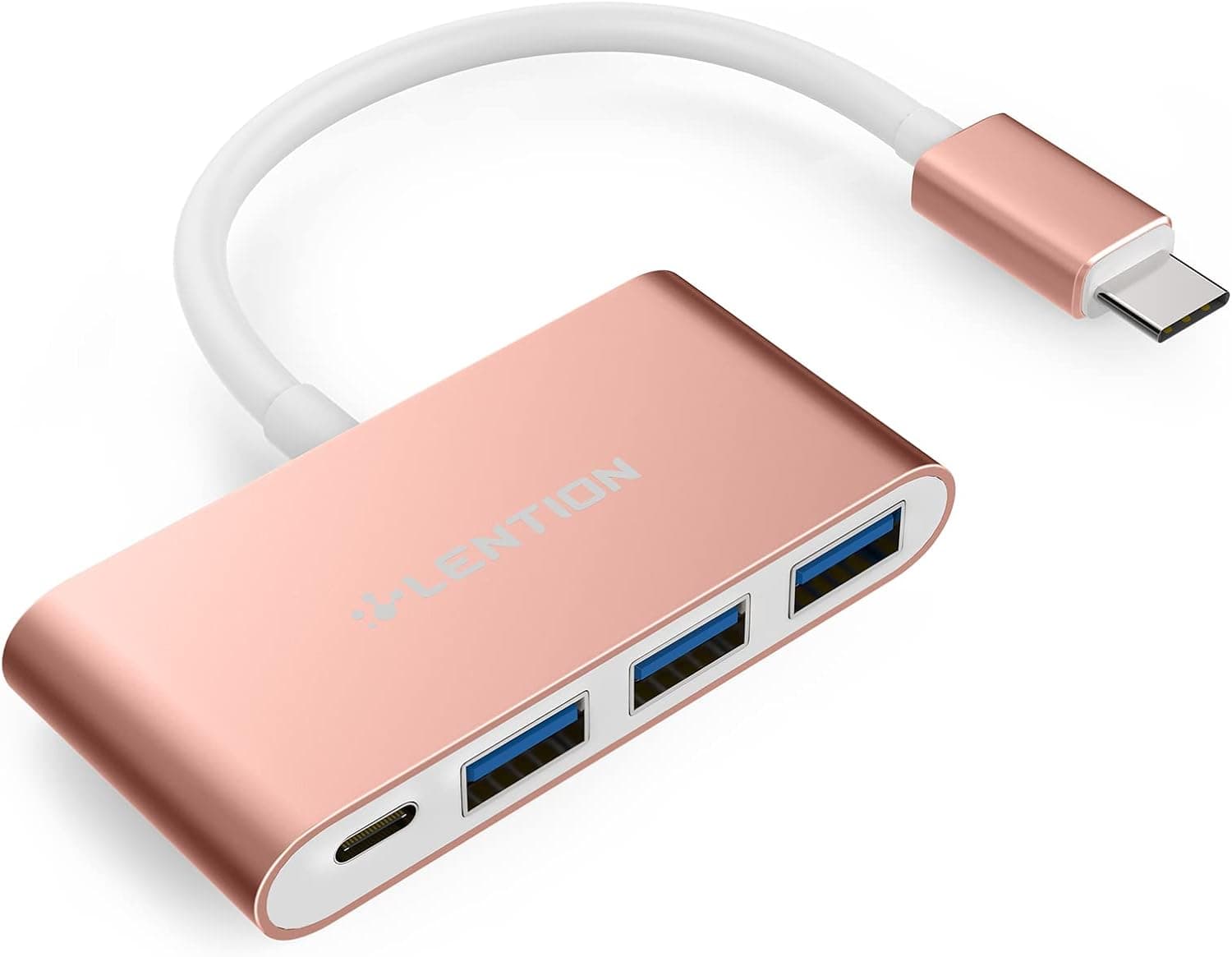 هاب USB-C چهار در یک LENTION سه پورت USB 3.0 مدل CB-C13se رزگلد هاب USB-C چهار در یک LENTION سه پورت USB 3.0 مدل CB-C13se رزگلد